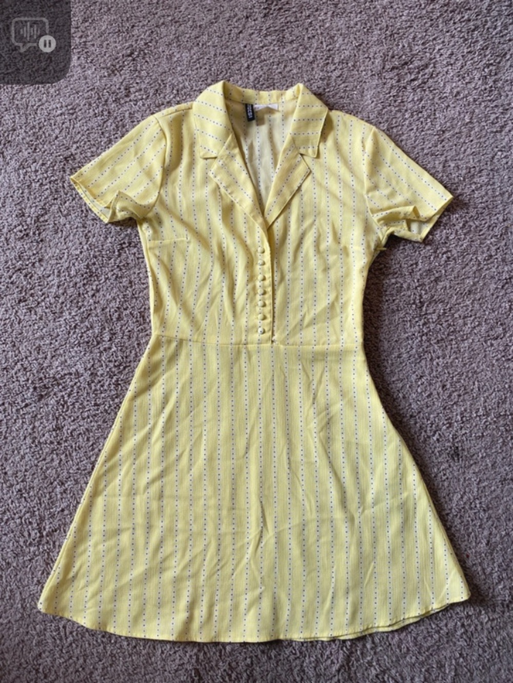H&M x To All The Boy I’ve loved Before Yellow Striped Short-Sleeve Dress